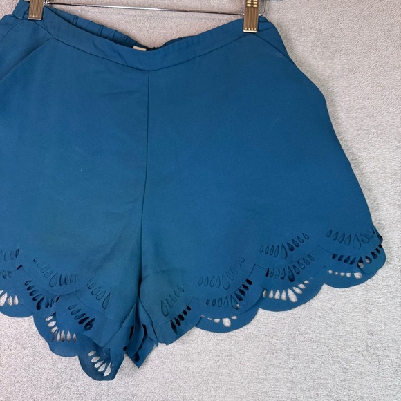 LC Lauren Conrad Teal High Waist Scalloped Shorts - Picture 14 of 16